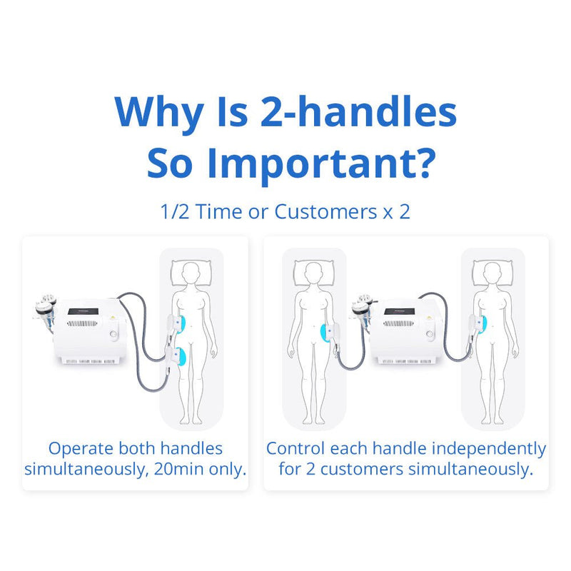 Double Handles Cooling Systerm Cavitation RF Slimming Cellulite Removal Machine - myChway UK