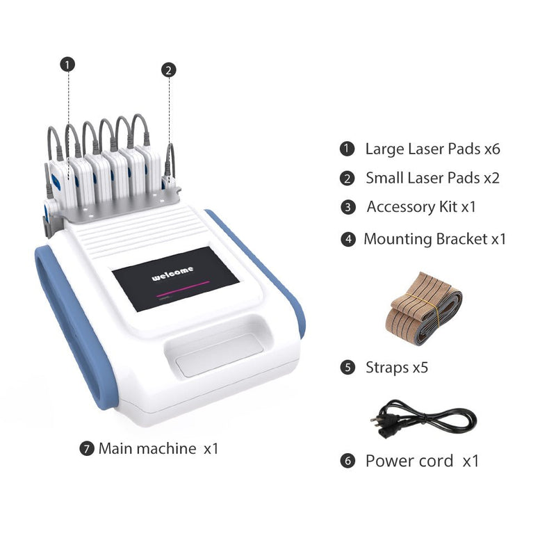 Dual Wavelength 650nm & 980nm Diode Lipo Lase Slimming Machine 6big 2small Pad - myChway UK