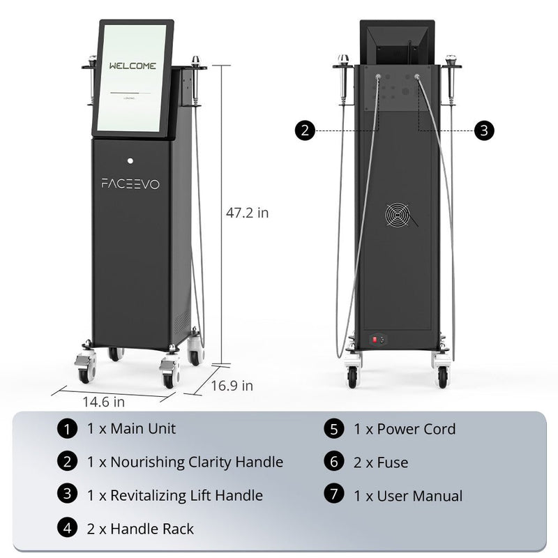 FaceEvo LDM Ultrasound Facial Machine With 3 & 10 MHz For Pro Skin Rejuvenation - myChway UK