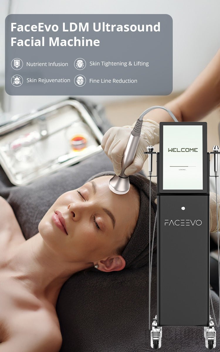 FaceEvo LDM Ultrasound Facial Machine With 3 & 10 MHz For Pro Skin Rejuvenation - myChway UK
