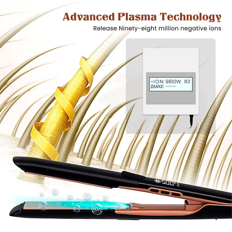 Flat Iron Hair Straighteners for Women with Negative Ion Hair Care - myChway UK