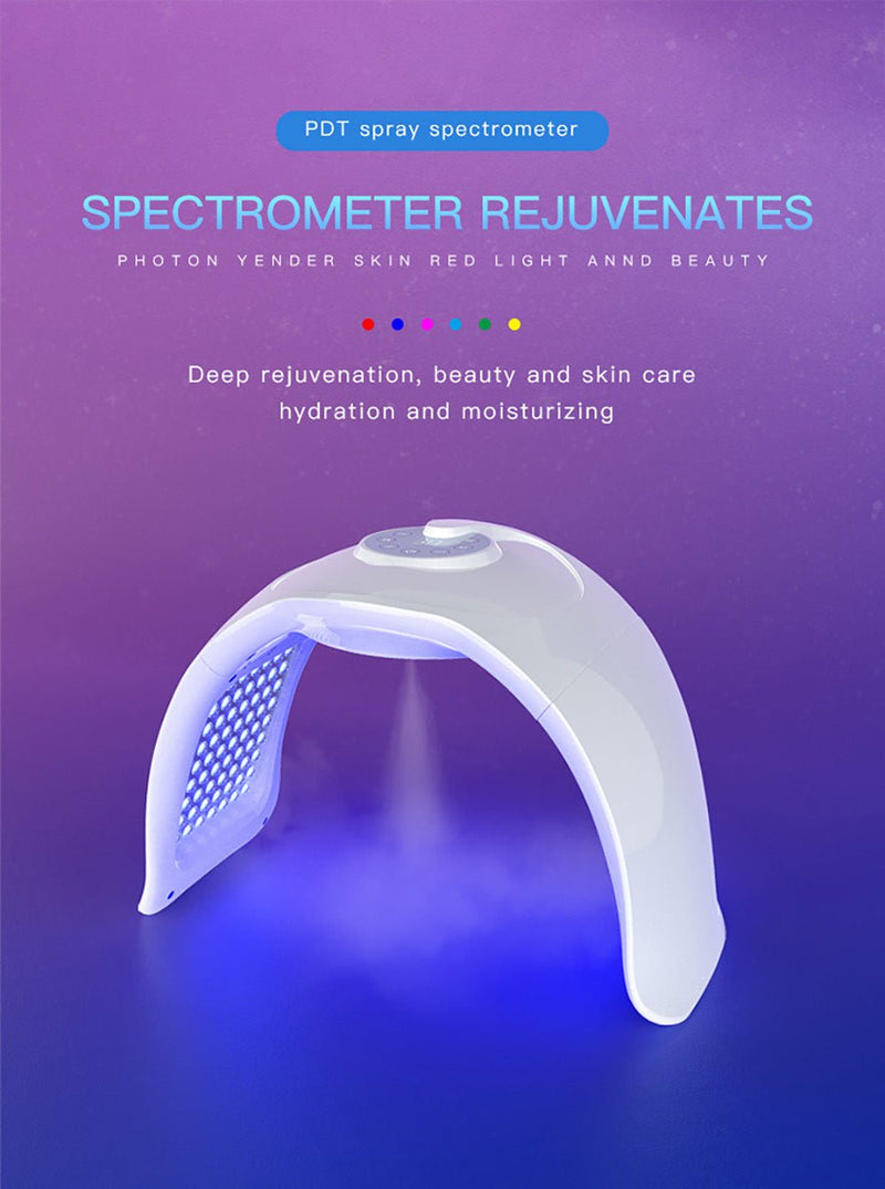 Folding 7 Colors LED Light Therapy Facial Care Machine Cold Spray With Nano Spray - myChway UK
