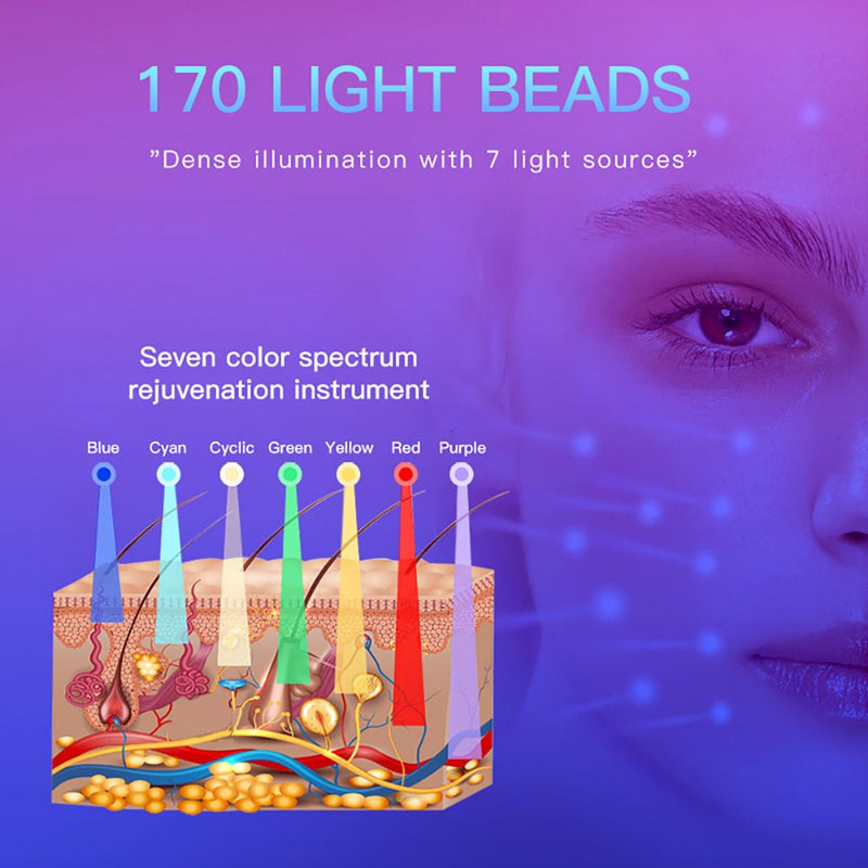 Folding 7 Colors LED Light Therapy Facial Care Machine Cold Spray With Nano Spray - myChway UK