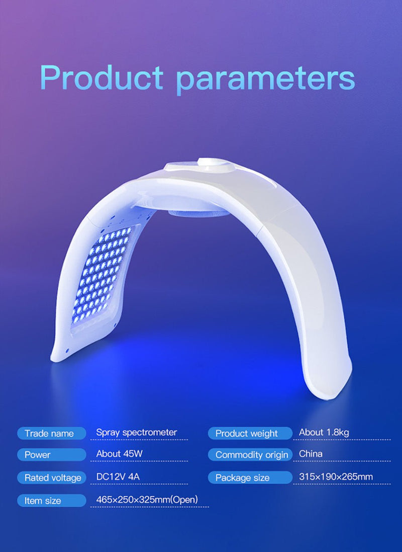 Folding 7 Colors LED Light Therapy Facial Care Machine Cold Spray With Nano Spray - myChway UK