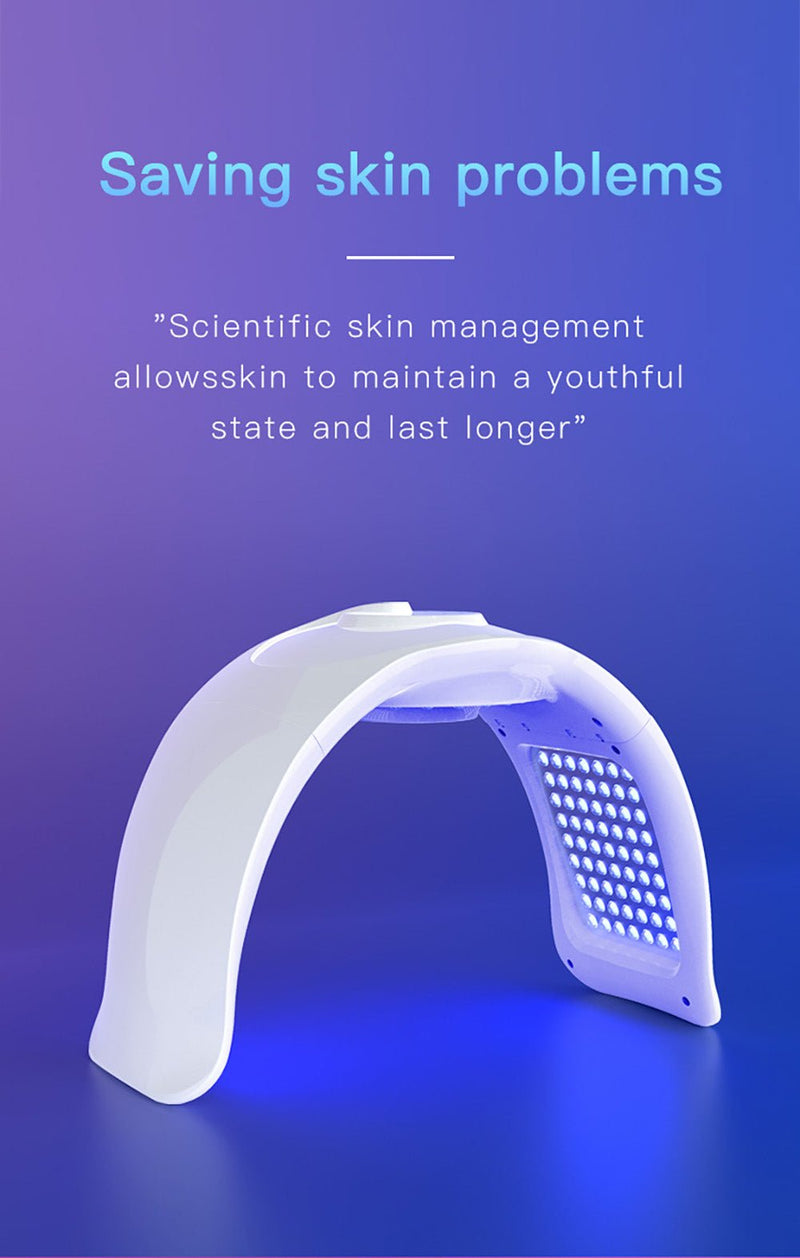 Folding 7 Colors LED Light Therapy Facial Care Machine Cold Spray With Nano Spray - myChway UK