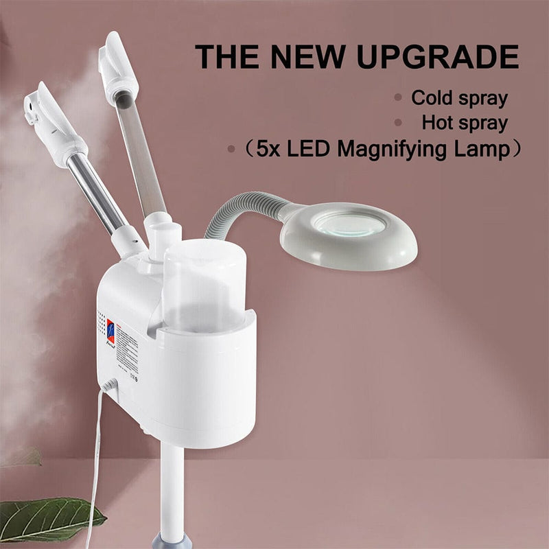 Hot/Cold Facial Steamer UV Ozone 5X Magnifying Lamp LCD Skin Care Salon Beauty - myChway UK