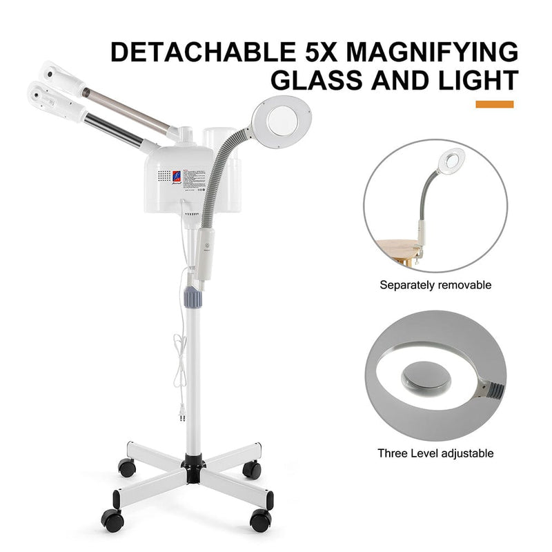 Hot/Cold Facial Steamer UV Ozone 5X Magnifying Lamp LCD Skin Care Salon Beauty - myChway UK