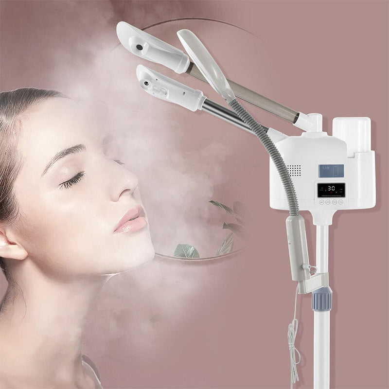Hot/Cold Facial Steamer UV Ozone 5X Magnifying Lamp LCD Skin Care Salon Beauty - myChway UK