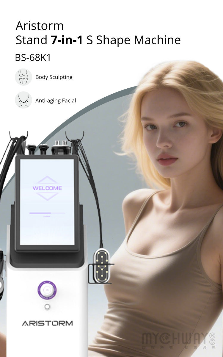 Aristorm Stand 7-in-1 S Shape Machine For Body Contouring & Anti-Aging 30K 50k Cavitation MachineSPA Use