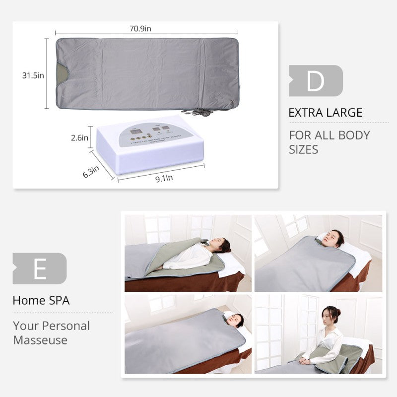 Red Light Sauna Blanket - Dual Zone for Detox & Skin Renewal