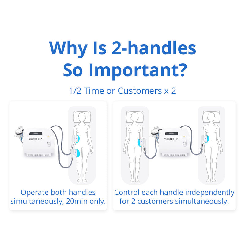 Double Handles Cooling Systerm Cavitation RF Slimming Cellulite Removal Machine