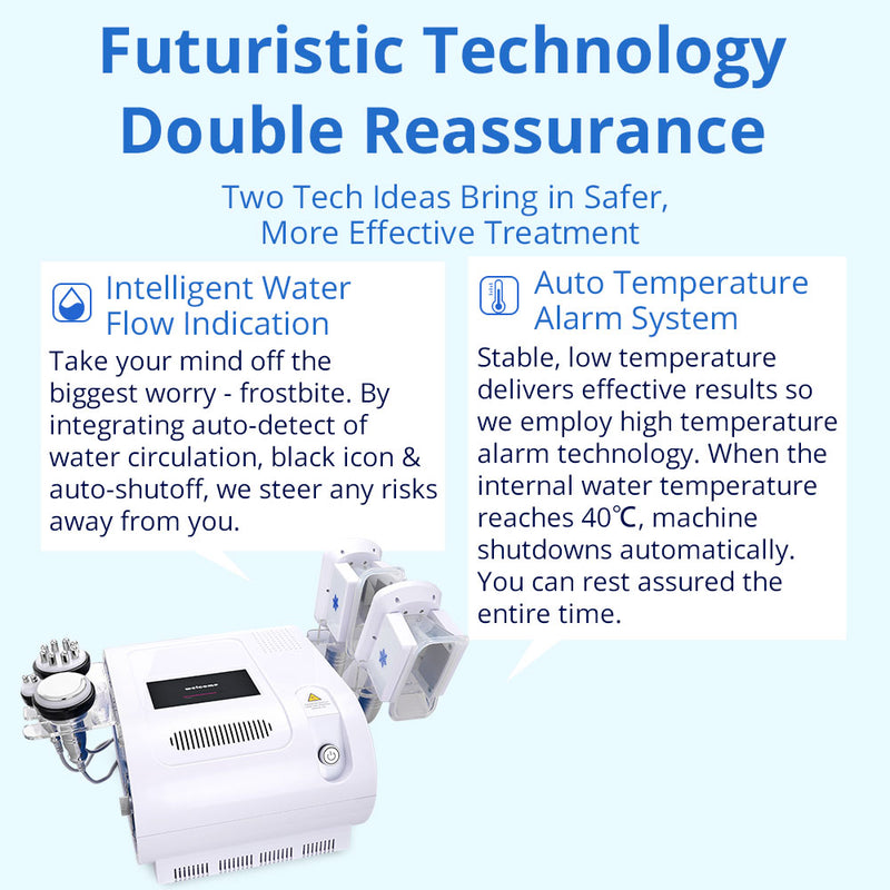 Double Handles Cooling Systerm Cavitation RF Slimming Cellulite Removal Machine