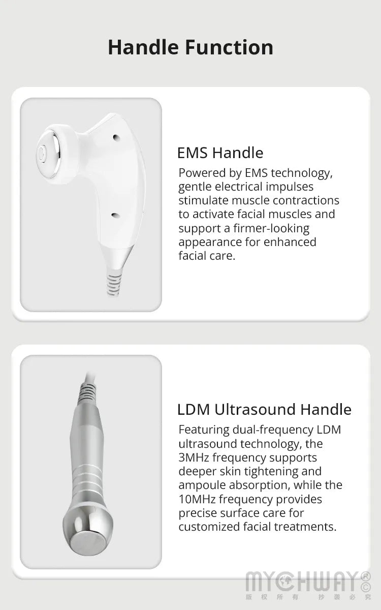 FaceEvo 3 & 10 MHz LDM Ultrasound EMS Facial Machine For Skin Rejuvenation