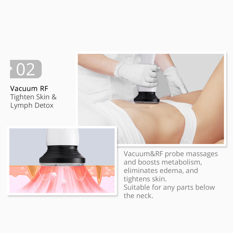 5-in-1 New 360° Automatic Rotary RF Ultrasonic Cavitation Vacuum Body Sculpting Machine