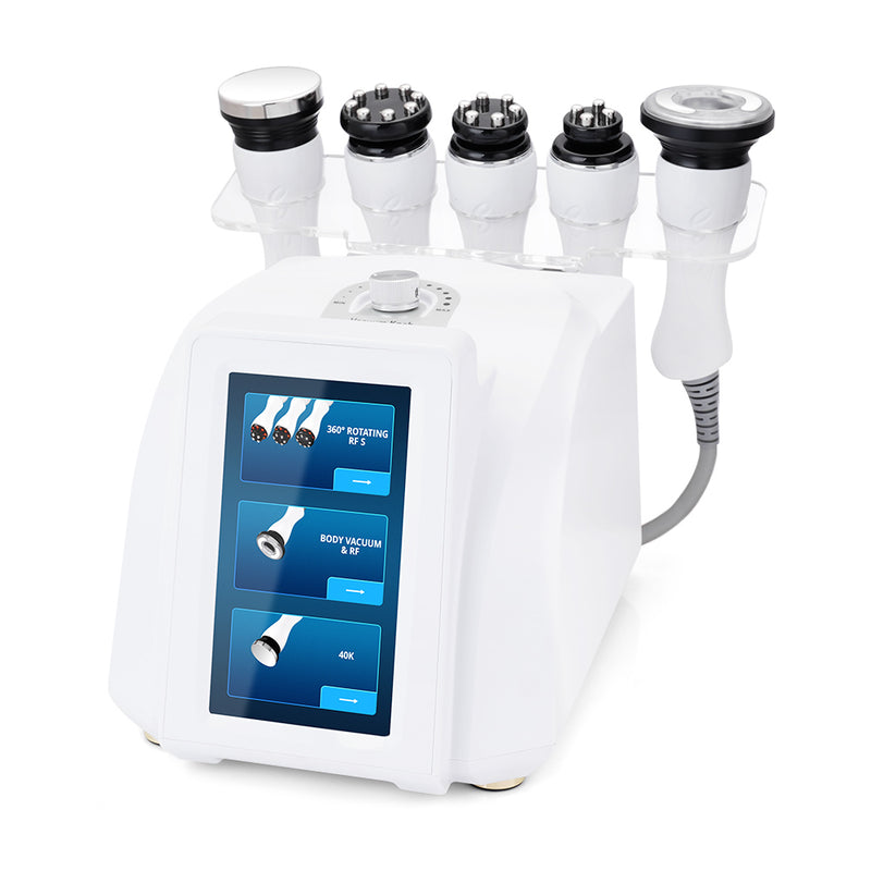 5-in-1 New 360° Automatic Rotary RF Ultrasonic Cavitation Vacuum Body Sculpting Machine
