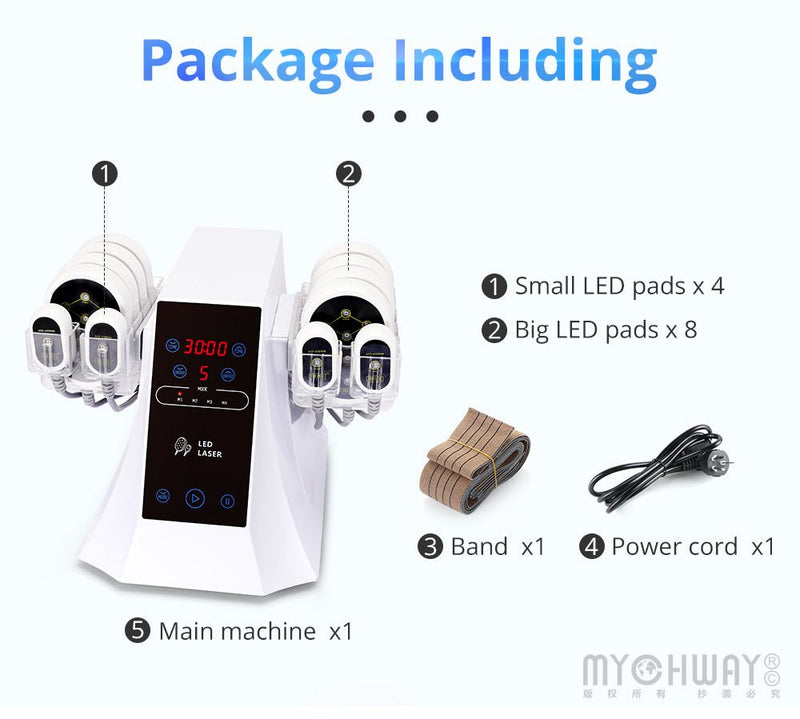 New 635NM 650NM LED Laser 160MW Slimming Machine 8 Big 4 Small Pads Machine - myChway UK