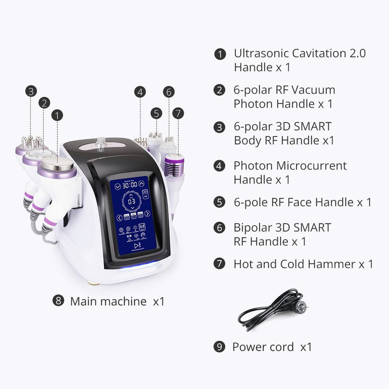 New Design Ultrasonic 8 In 1 40K Cavitation RF Body Building Facial Spa Machine - myChway UK