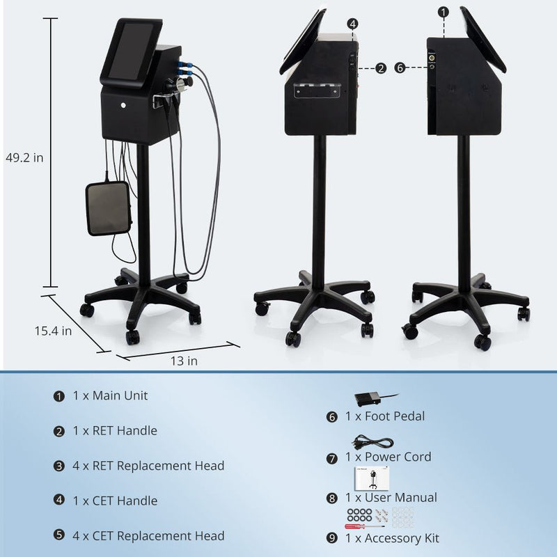 Pro CET RET Monopolar RF Beauty Machine For Body Sculpting & Face Care - myChway UK