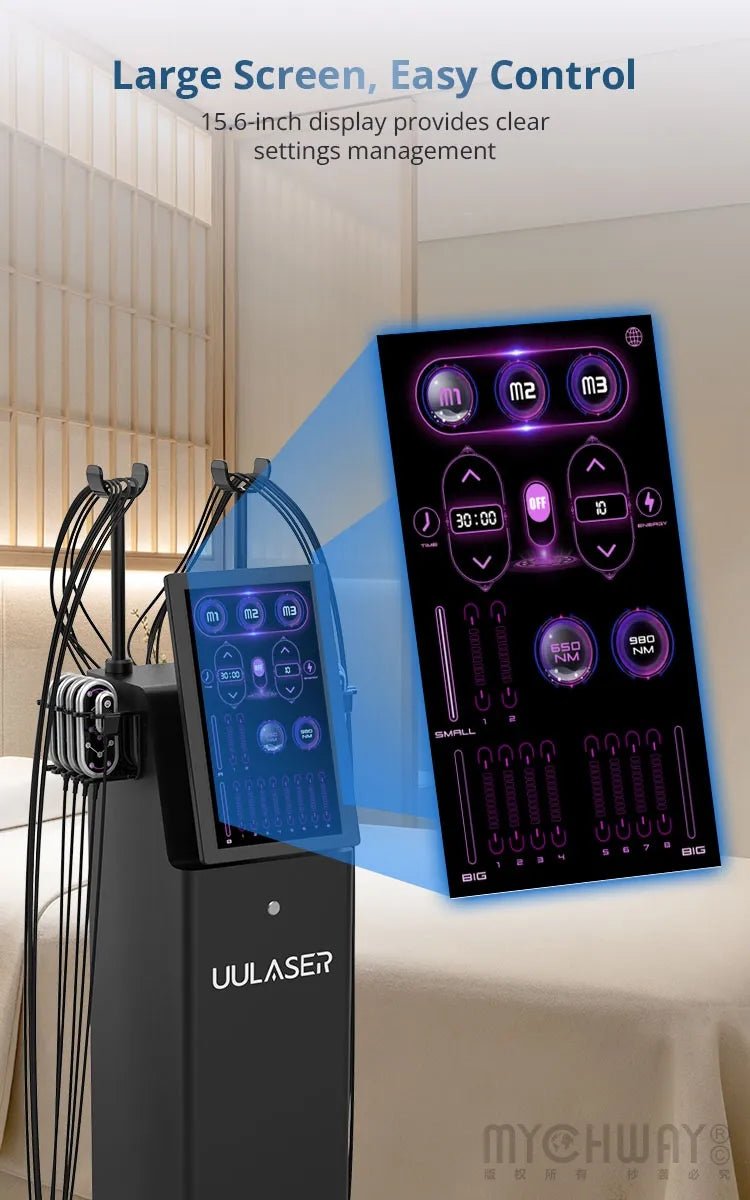 Professional 160mW 650 & 980nm Dual Wavelength Lipo Laser Body Sculpting Machine - myChway UK