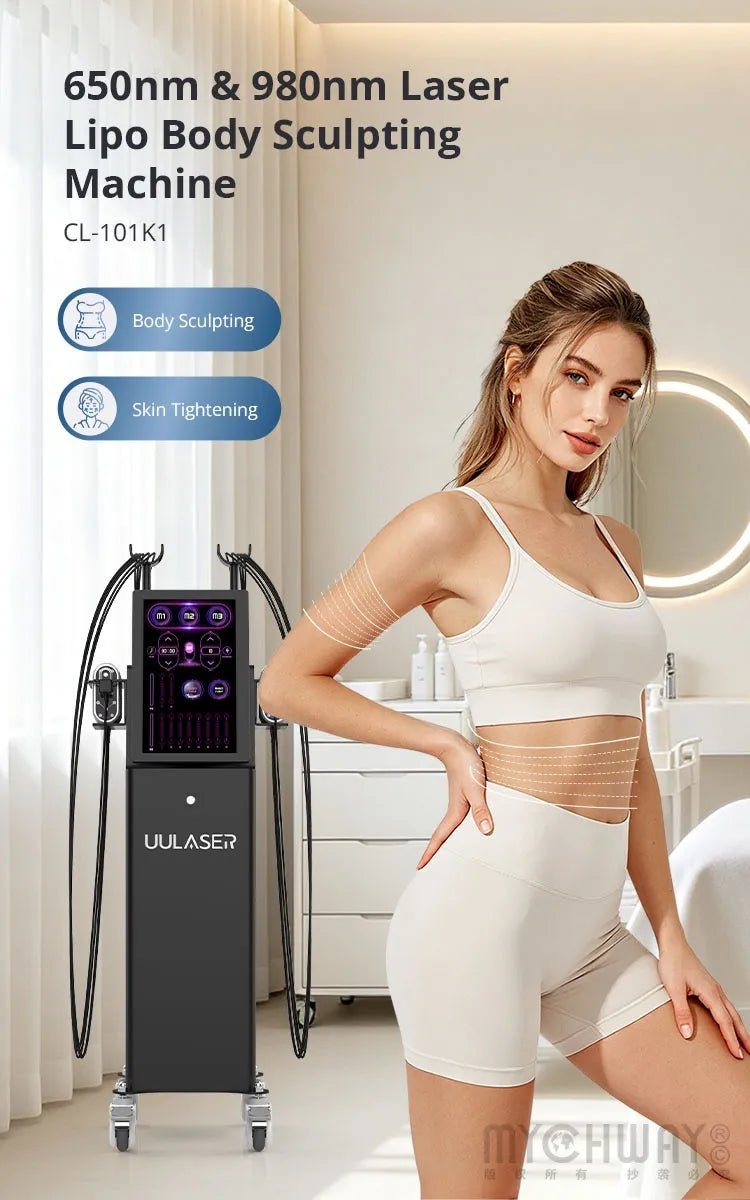 Professional 160mW 650 & 980nm Dual Wavelength Lipo Laser Body Sculpting Machine - myChway UK