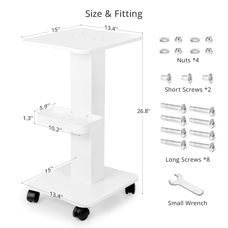 Rolling Trolley Cart Beauty Salon SPA Storage Equipment Machine Organizer Stand - myChway UK