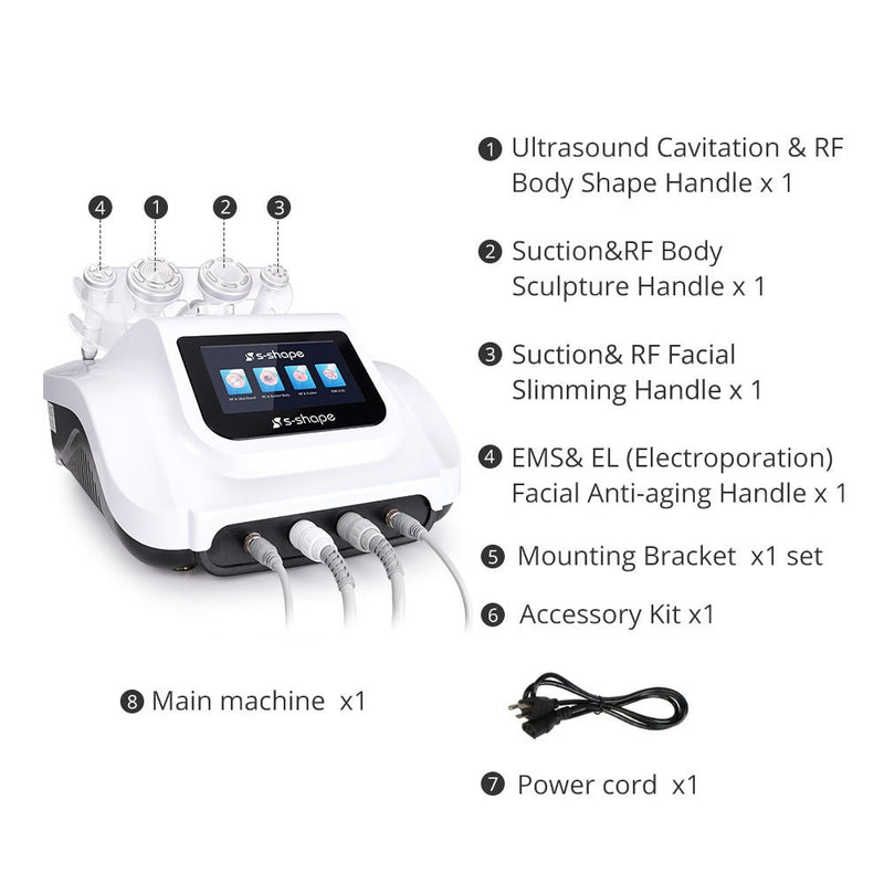 S Shape Body Care Machine Cavitation & R - F Electroporation Vacuum Suction - myChway UK