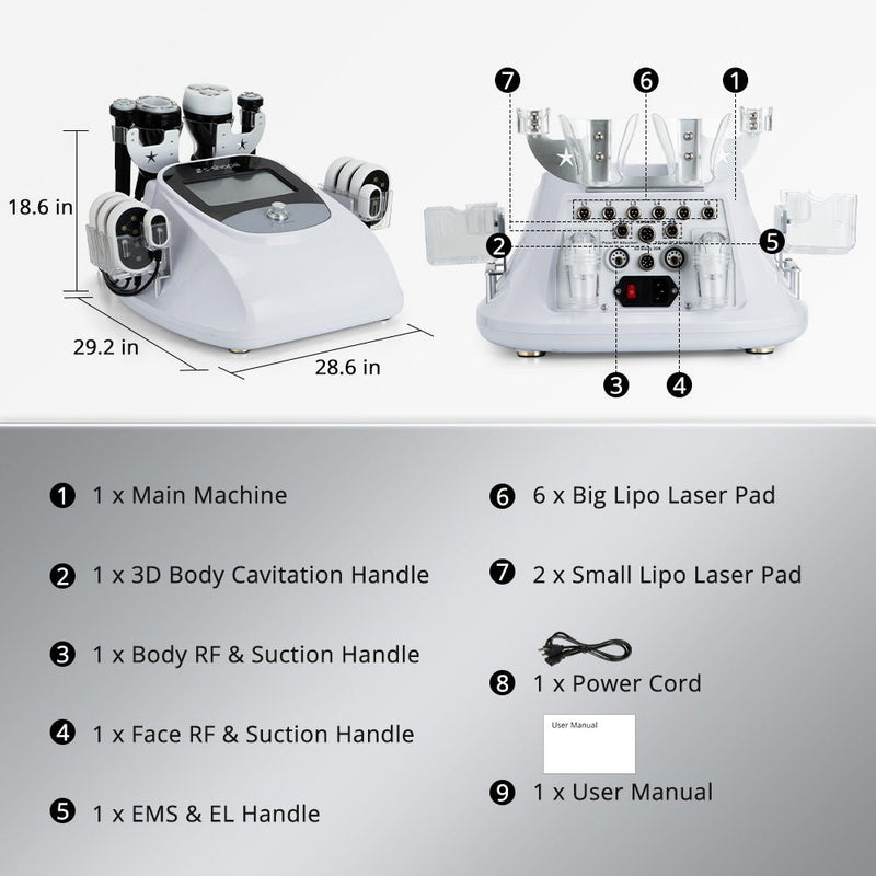 S Shape Machine 3D Cavitation RF Lipo Laser Body Contouring Face Lifting - myChway UK