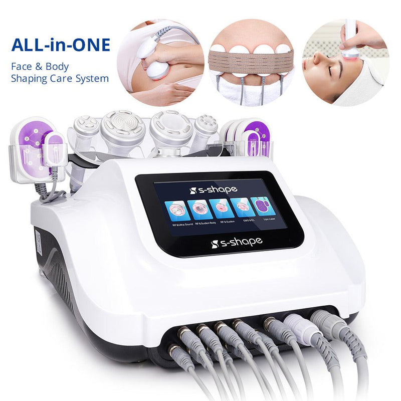 S Shape Multi - Functional Vacuum Body Face Care LED Cavitation Machine - myChway UK