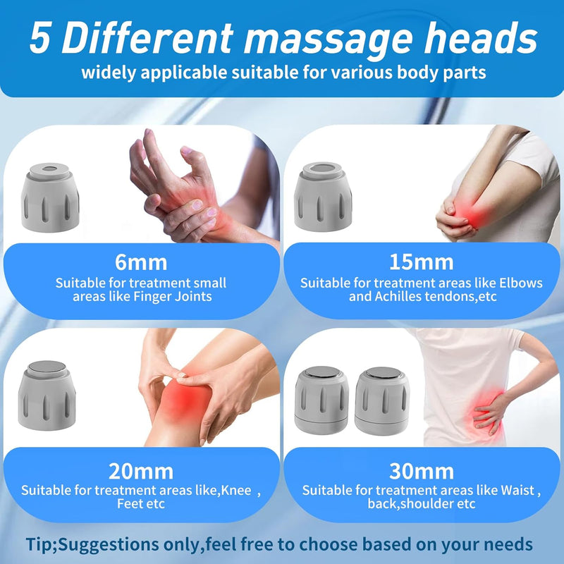 Shockwave Therapy Device - 5 Heads for Muscle Pain & Tissue Recovery - myChway UK