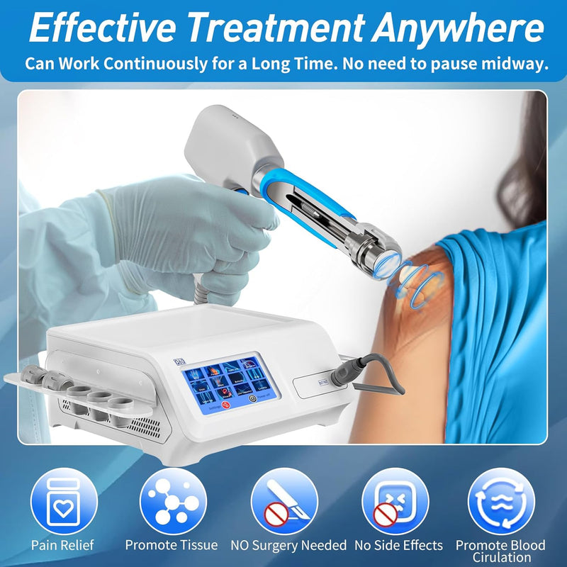 Shockwave Therapy Device - 5 Heads for Muscle Pain & Tissue Recovery - myChway UK