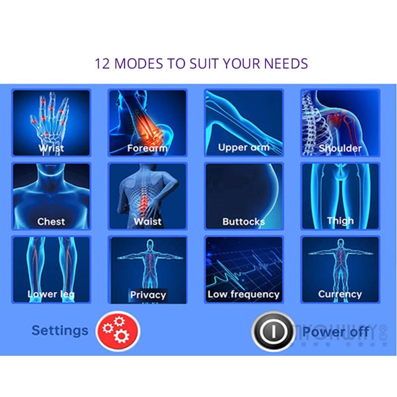 Shockwave Therapy Device - 5 Heads for Muscle Pain & Tissue Recovery - myChway UK