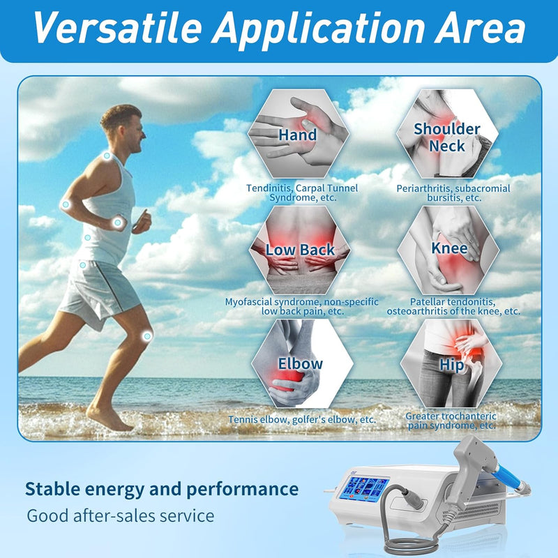 Shockwave Therapy Device - 5 Heads for Muscle Pain & Tissue Recovery - myChway UK