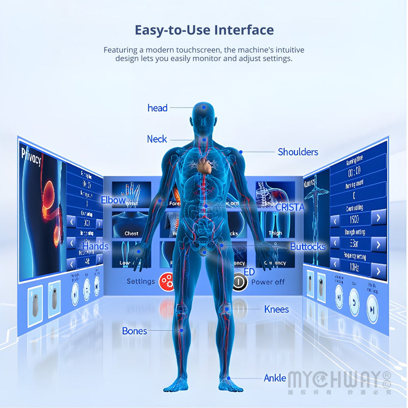 Shockwave Therapy Machine With 5 Working Head For Body Pain Relief - myChway UK