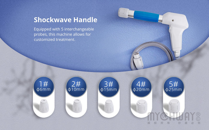 Shockwave Therapy Machine With 5 Working Head For Body Pain Relief - myChway UK