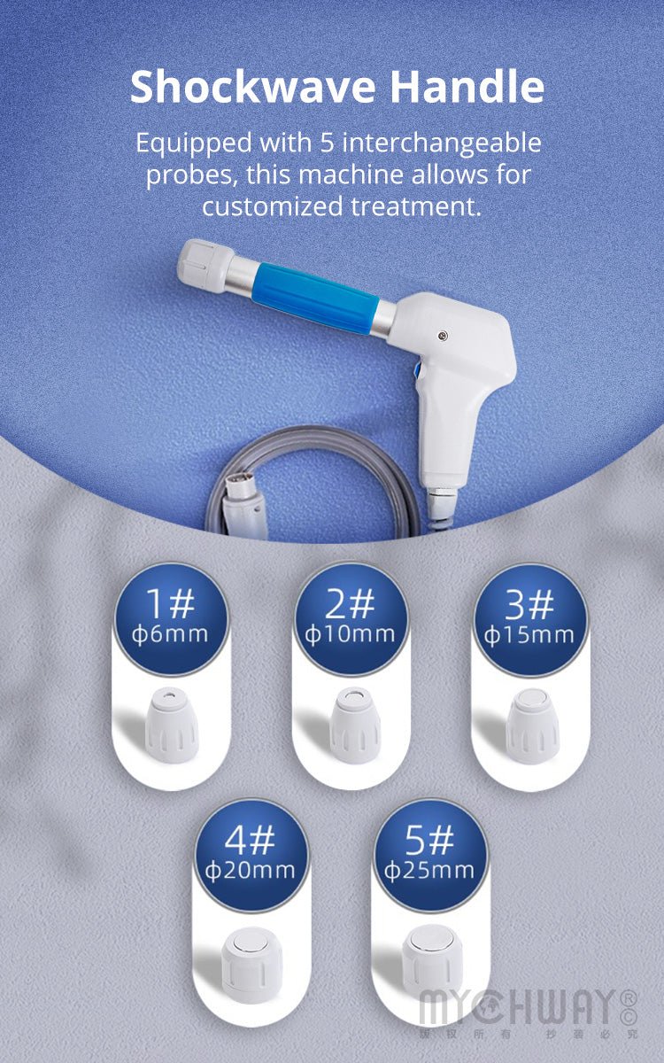 Shockwave Therapy Machine With 5 Working Head For Pain Relief, Repair, Healing - myChway UK