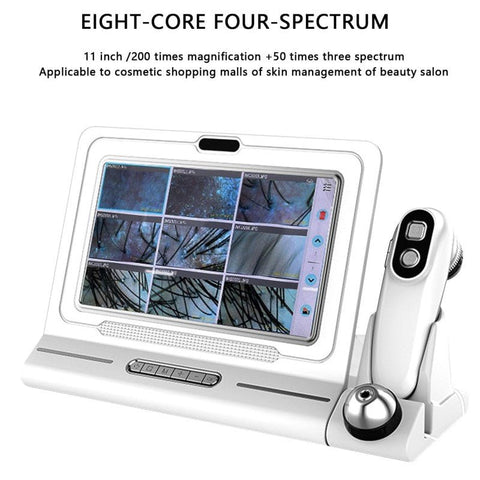 Skin Diagnosis Hair Analyzer 11-inch Skin Scalp Detector W/ 50X 200X Dual Heads