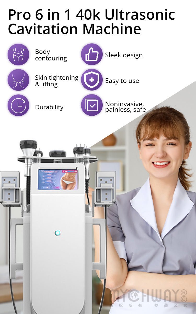 Stand 6 In 1 40k Lipo Cavitation Machine For Body Sculpting & Skin Anti - Aging - myChway UK