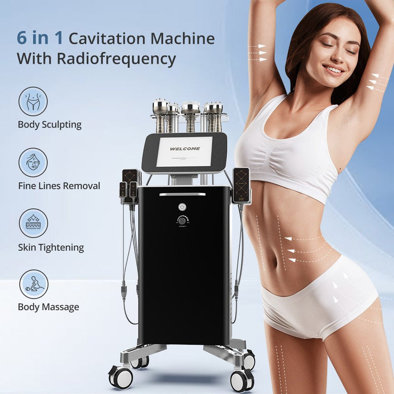 Stand 6 In 1 Cavitation Machine With Radiofrequency Vacuum For Body Sculpting - myChway UK