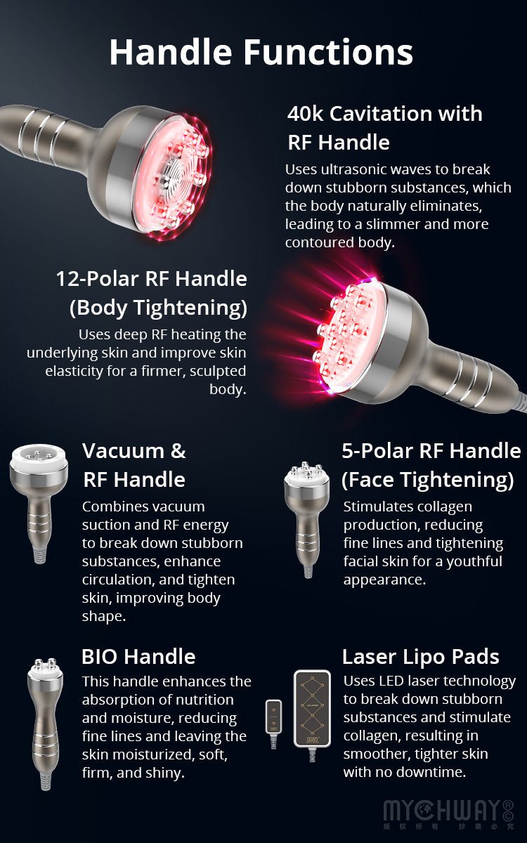 Stand 6 In 1 Cavitation Machine With Radiofrequency Vacuum For Body Sculpting - myChway UK