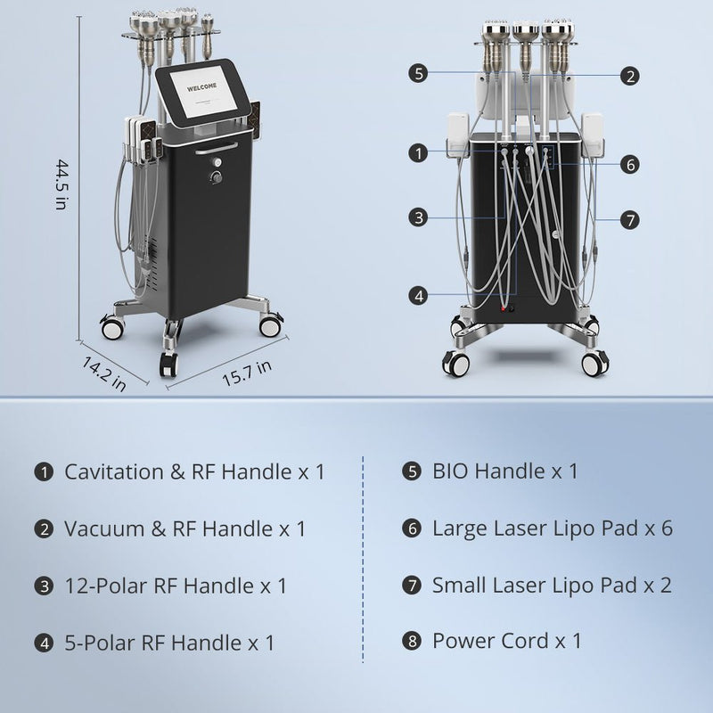 Stand 6 In 1 Cavitation Machine With Radiofrequency Vacuum For Body Sculpting - myChway UK
