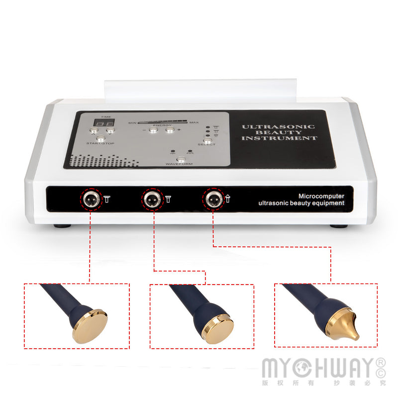 3 Probes Ultrasonic Beauty Instrument Body Massage Face Lift Eyes Skin Care