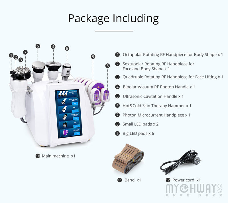 3D Rotating RF 40K Cavitation Vacuum Cold Photon Microcurrent Slimming Machine