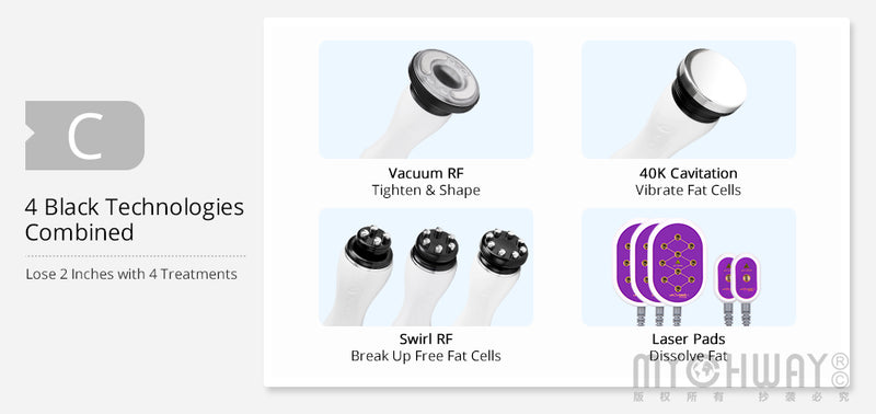 6-In-1 360° Rotary RF Ultrasonic Cavitation Vacuum Weight Loss Slimming Machine