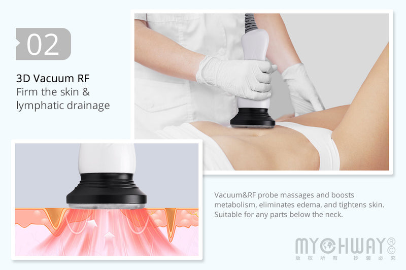 3D Rotating RF 40K Cavitation Vacuum Cold Photon Microcurrent Slimming Machine