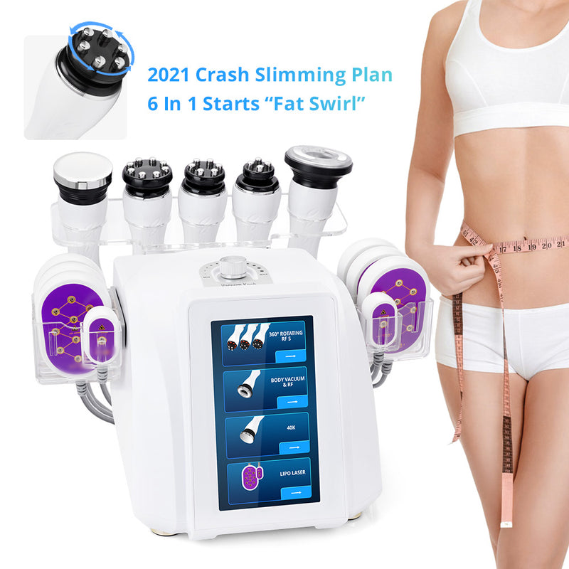 6-In-1 360° Rotary RF Ultrasonic Cavitation Vacuum Weight Loss Slimming Machine