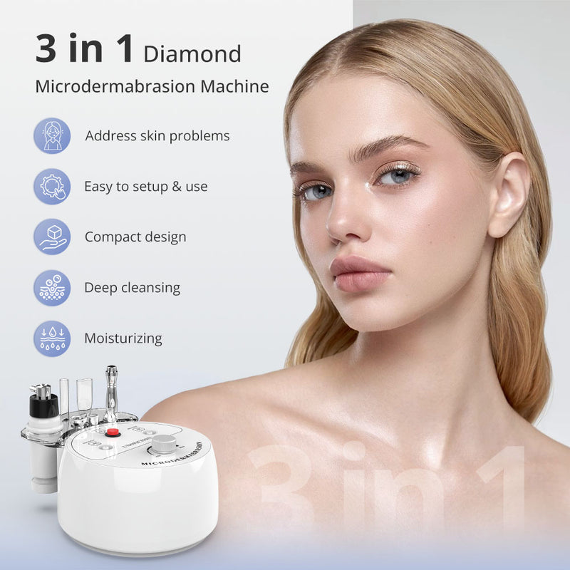 3 In 1 Diamond Microdermabrasion Machine For Exfoliation, Cleansing, Hydration