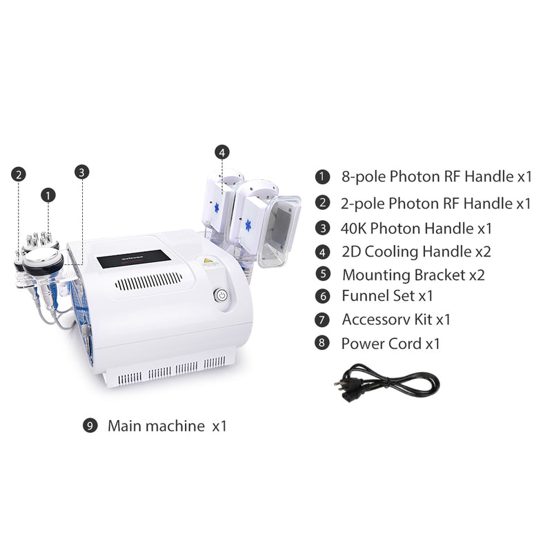 Double Handles Cooling Systerm Cavitation RF Slimming Cellulite Removal Machine