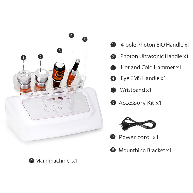 No-Needle Mesotherapy Ultrasonic Facial Photon Cold Hammer Skin Care Bio Massage