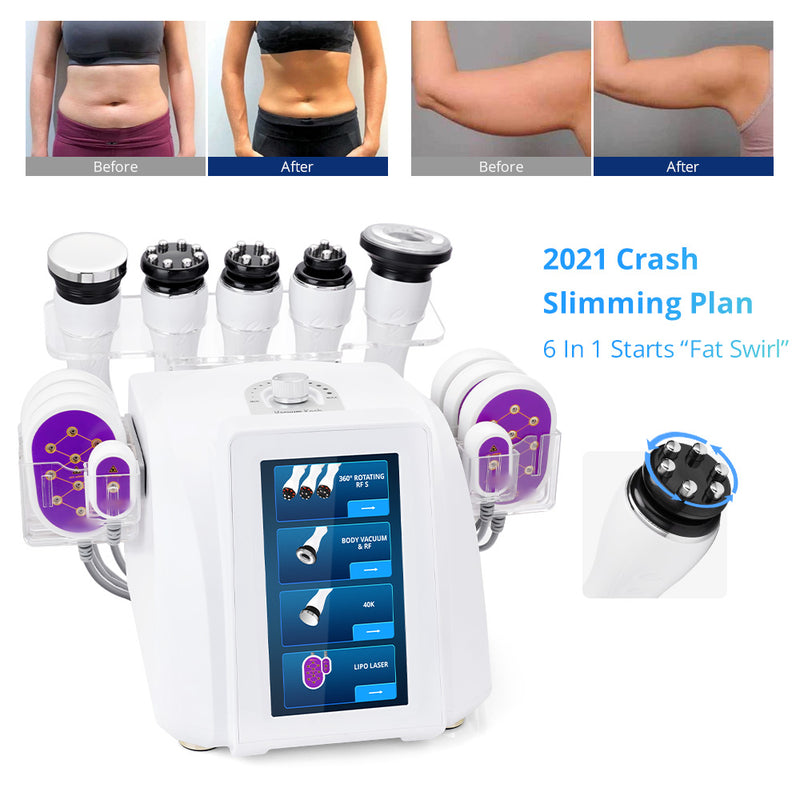 6-In-1 360° Rotary RF Ultrasonic Cavitation Vacuum Weight Loss Slimming Machine